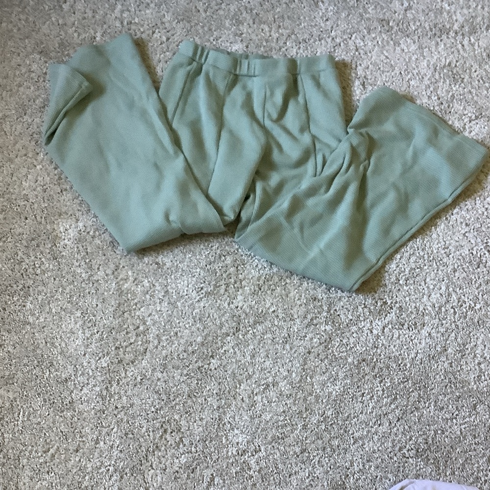 Green Ribbed Lounge Pants